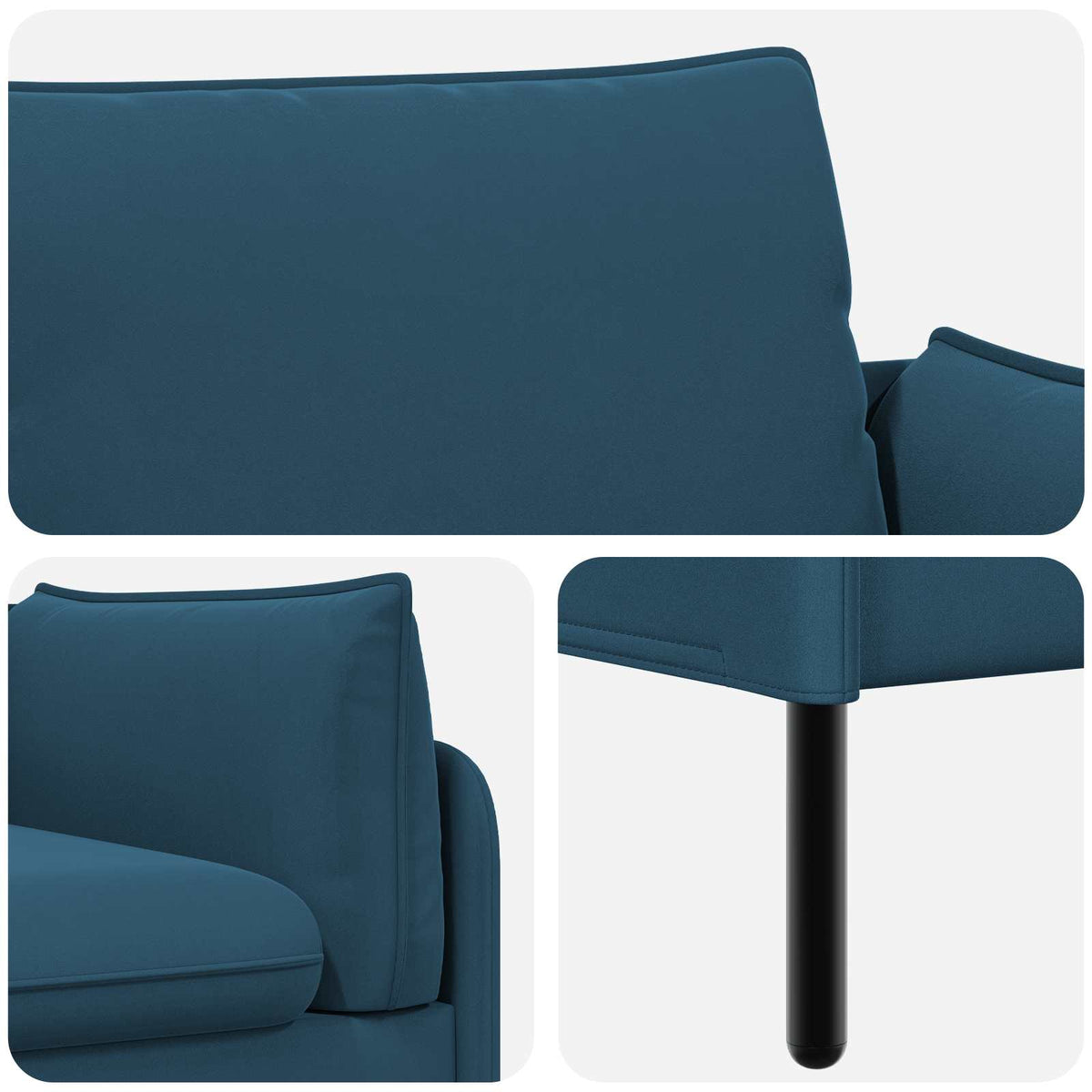 vidaXL Sofa dwuosobowa 2-osobowy niebieski 188 x 81 x 89 cm Welur