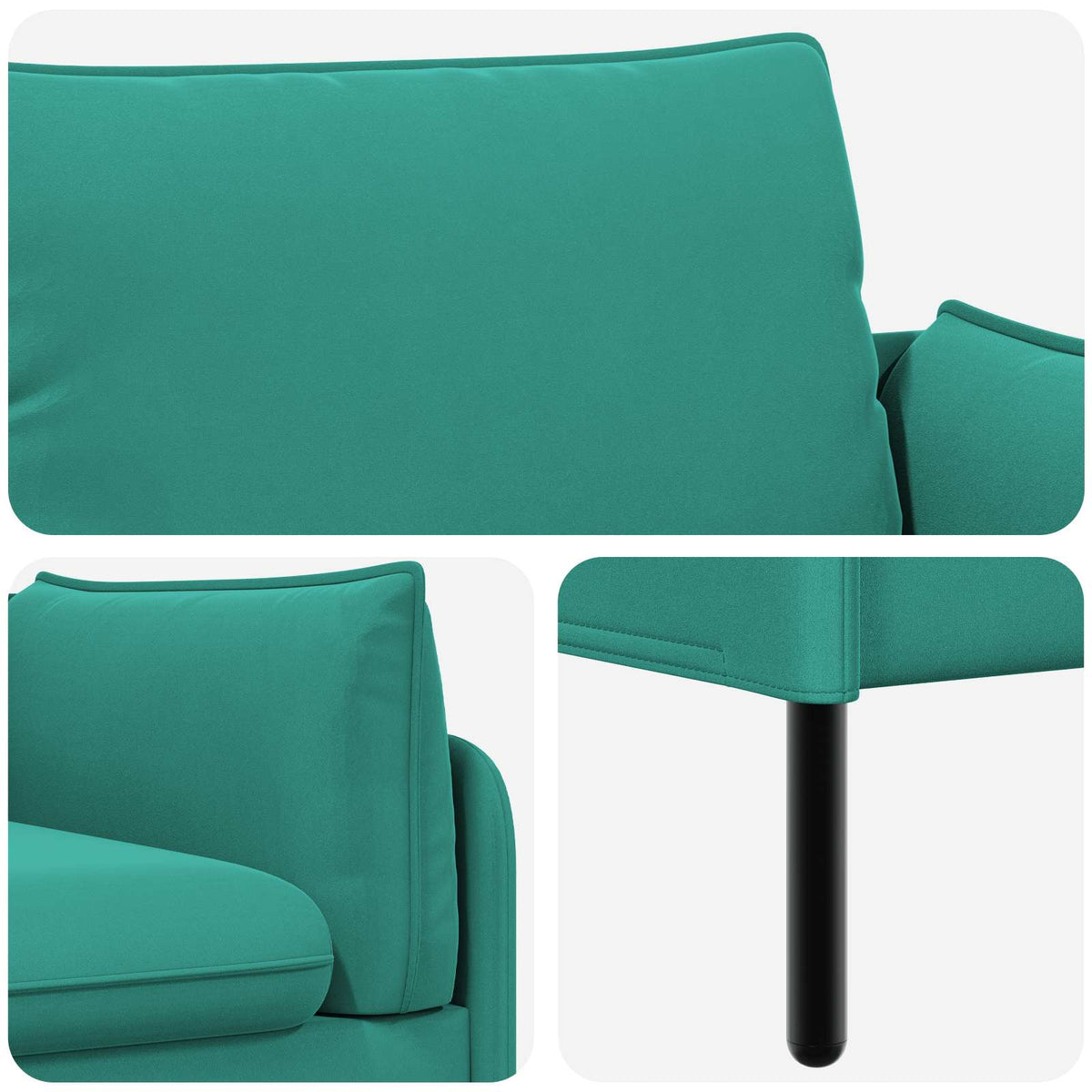 vidaXL Sofa dwuosobowa 2-osobowy Turkusowy 188 x 81 x 89 cm Welur