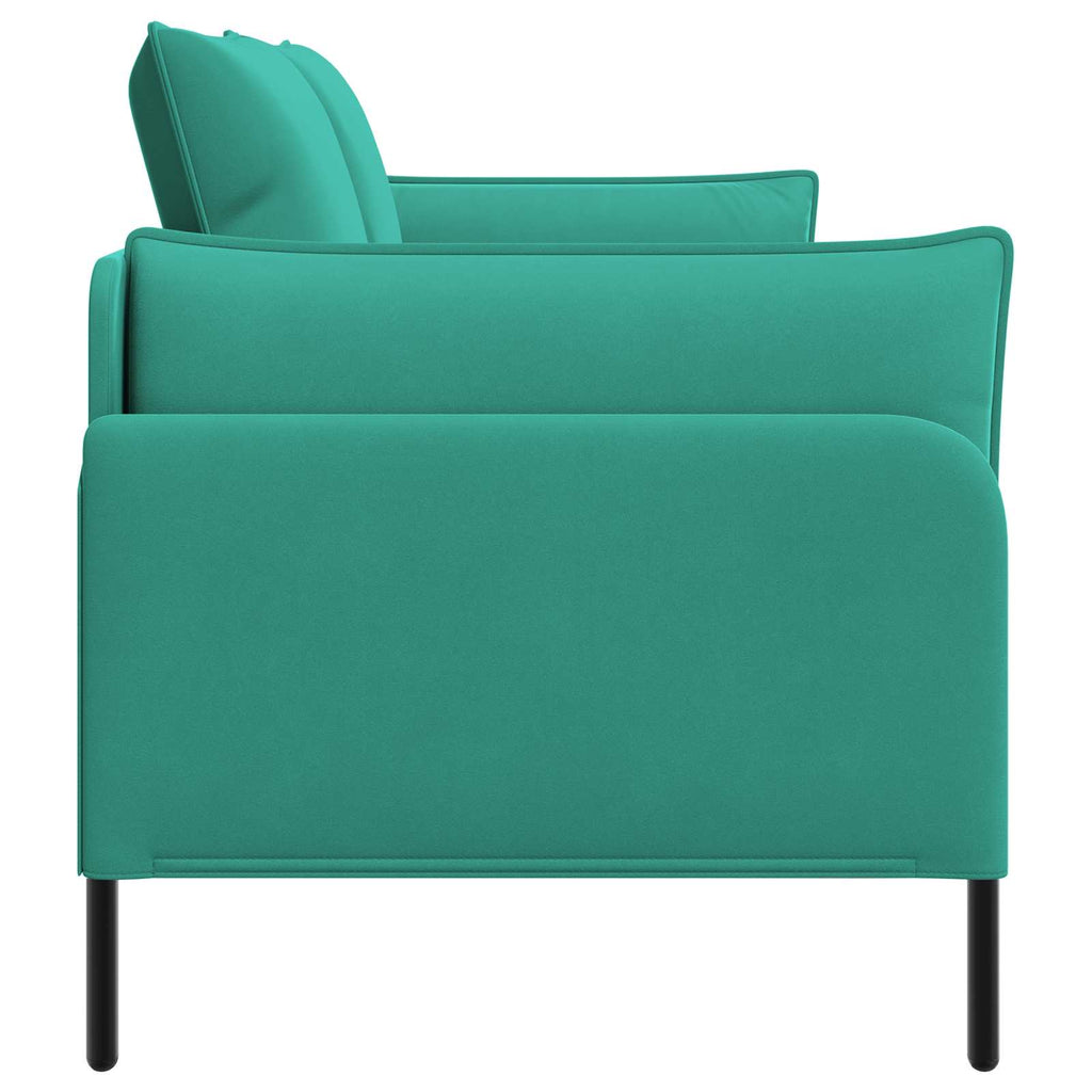 vidaXL Sofa dwuosobowa 2-osobowy Turkusowy 188 x 81 x 89 cm Welur