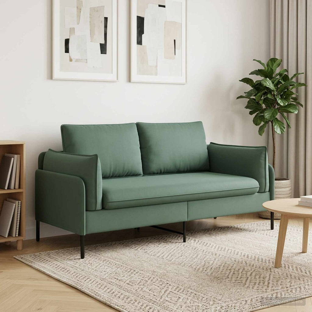 vidaXL Sofa dwuosobowa Zielony morski 188 x 81 x 89 cm Welur