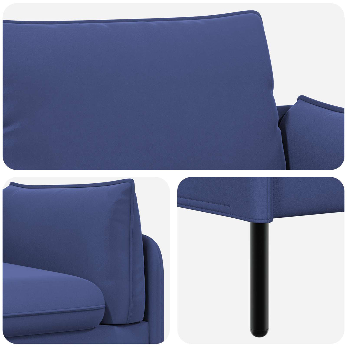 vidaXL Sofa dwuosobowa 2-osobowy Niebieski policyjny 188 x 81 x 89 cm