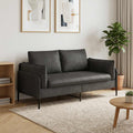 vidaXL Sofa dwuosobowa Czarny 188 x 81 x 89 cm Ekoskóra