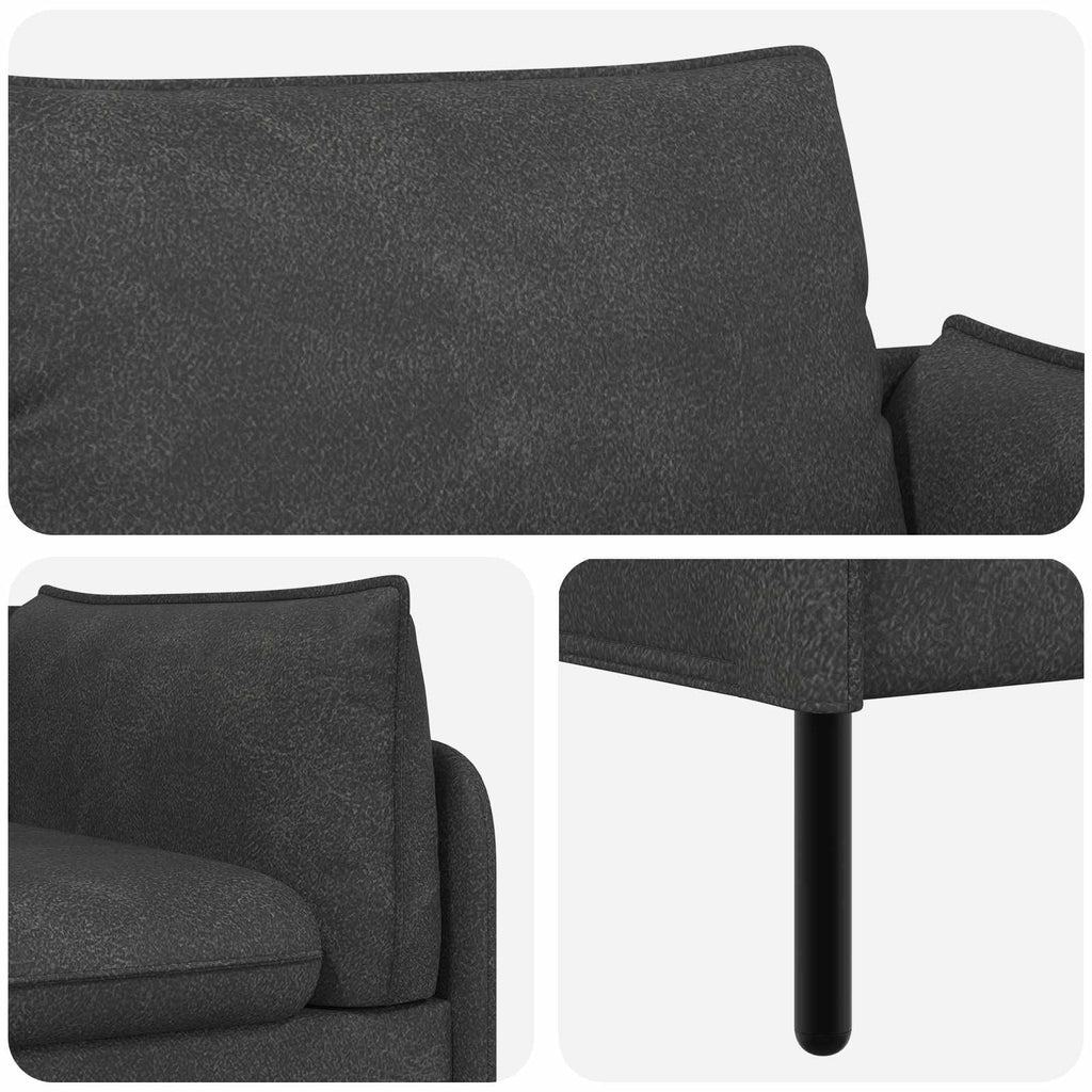 vidaXL Sofa dwuosobowa Czarny 188 x 81 x 89 cm Ekoskóra