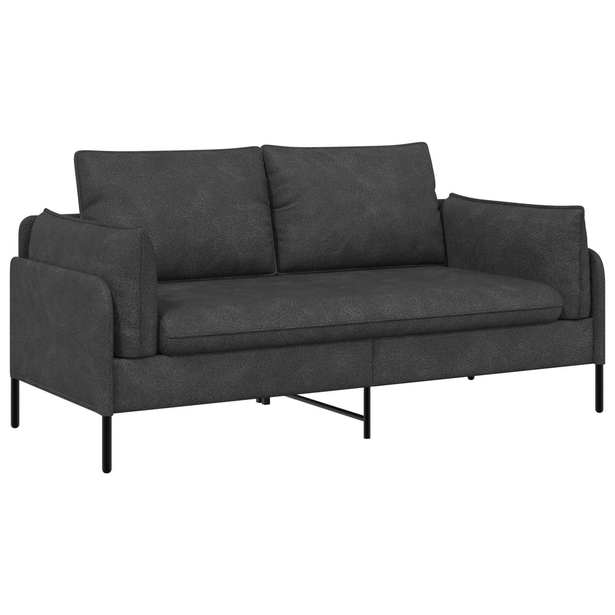 vidaXL Sofa dwuosobowa Czarny 188 x 81 x 89 cm Ekoskóra