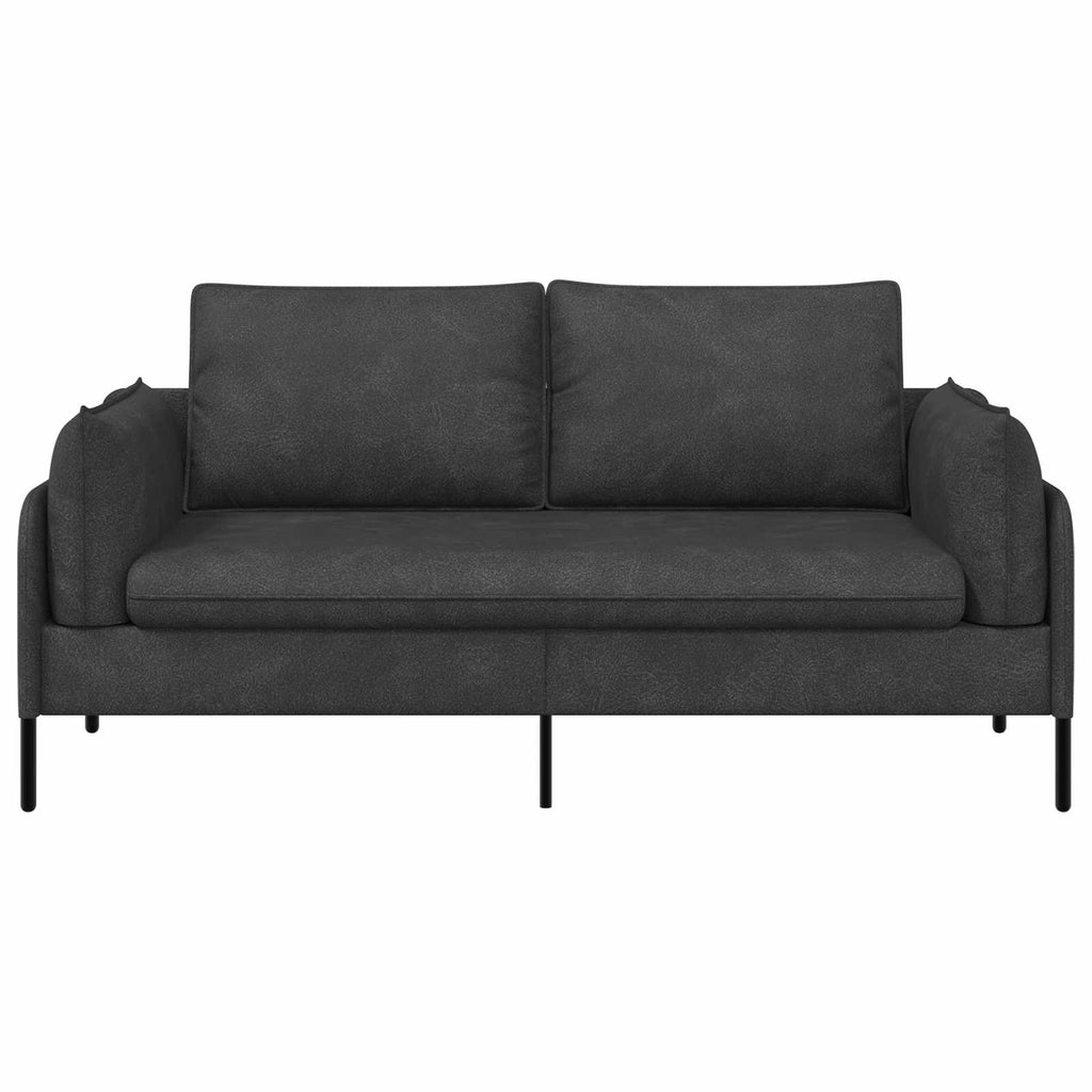 vidaXL Sofa dwuosobowa Czarny 188 x 81 x 89 cm Ekoskóra