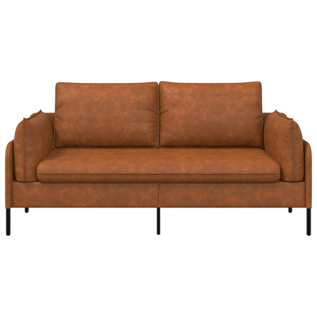 vidaXL Sofa dwuosobowa brązowy 188 x 81 x 89 cm Ekoskóra