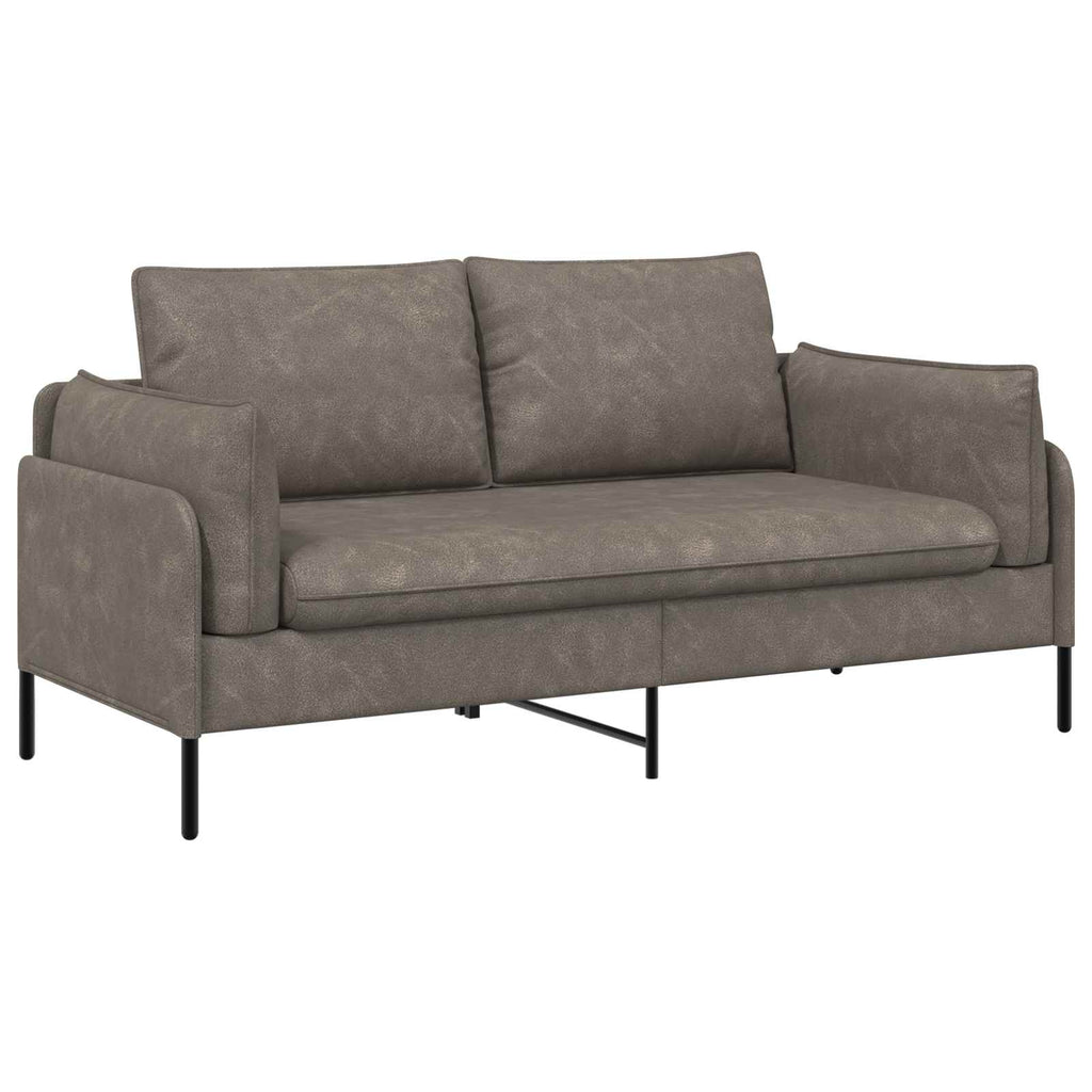 vidaXL Sofa dwuosobowa Szary 188 x 81 x 89 cm Ekoskóra