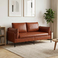 vidaXL Sofa dwuosobowa Błyszczący Brąz 188 x 81 x 89 cm Ekoskóra