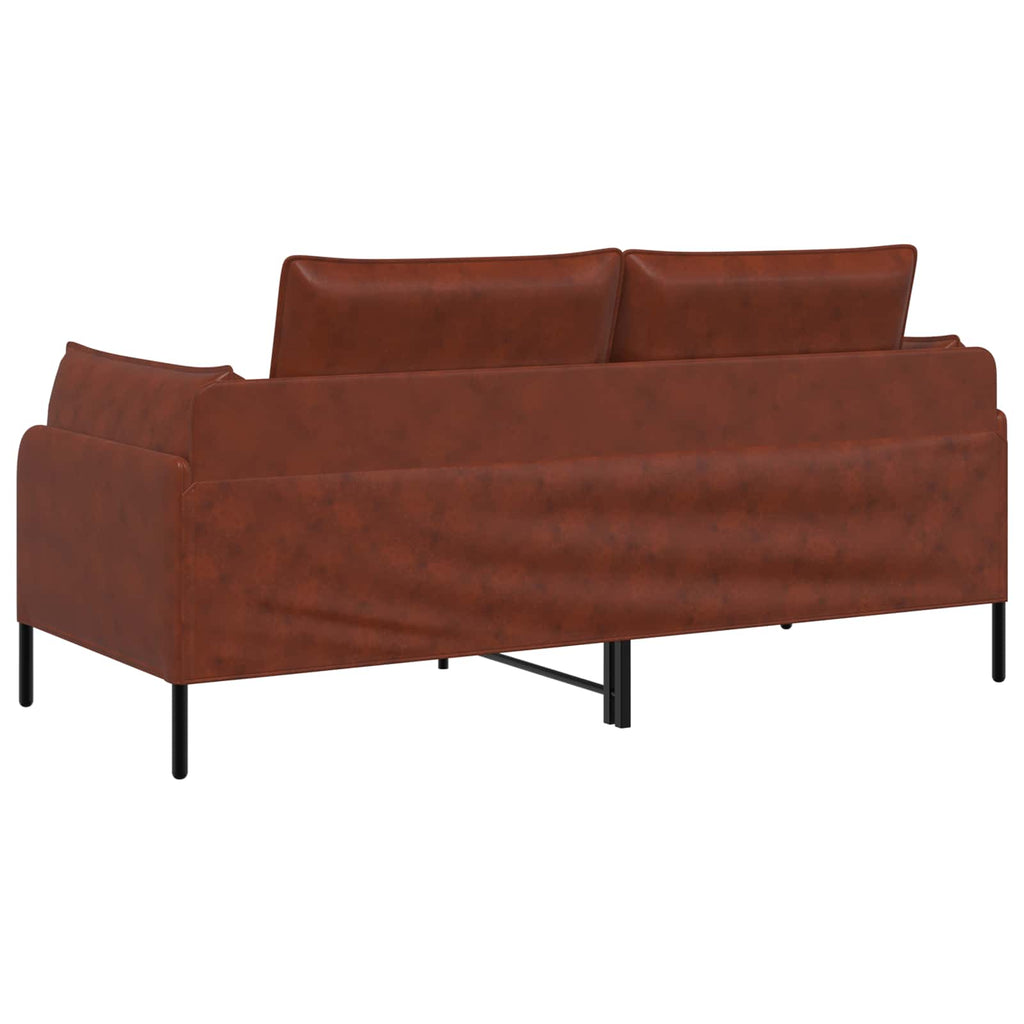 vidaXL Sofa dwuosobowa Błyszczący Brąz 188 x 81 x 89 cm Ekoskóra