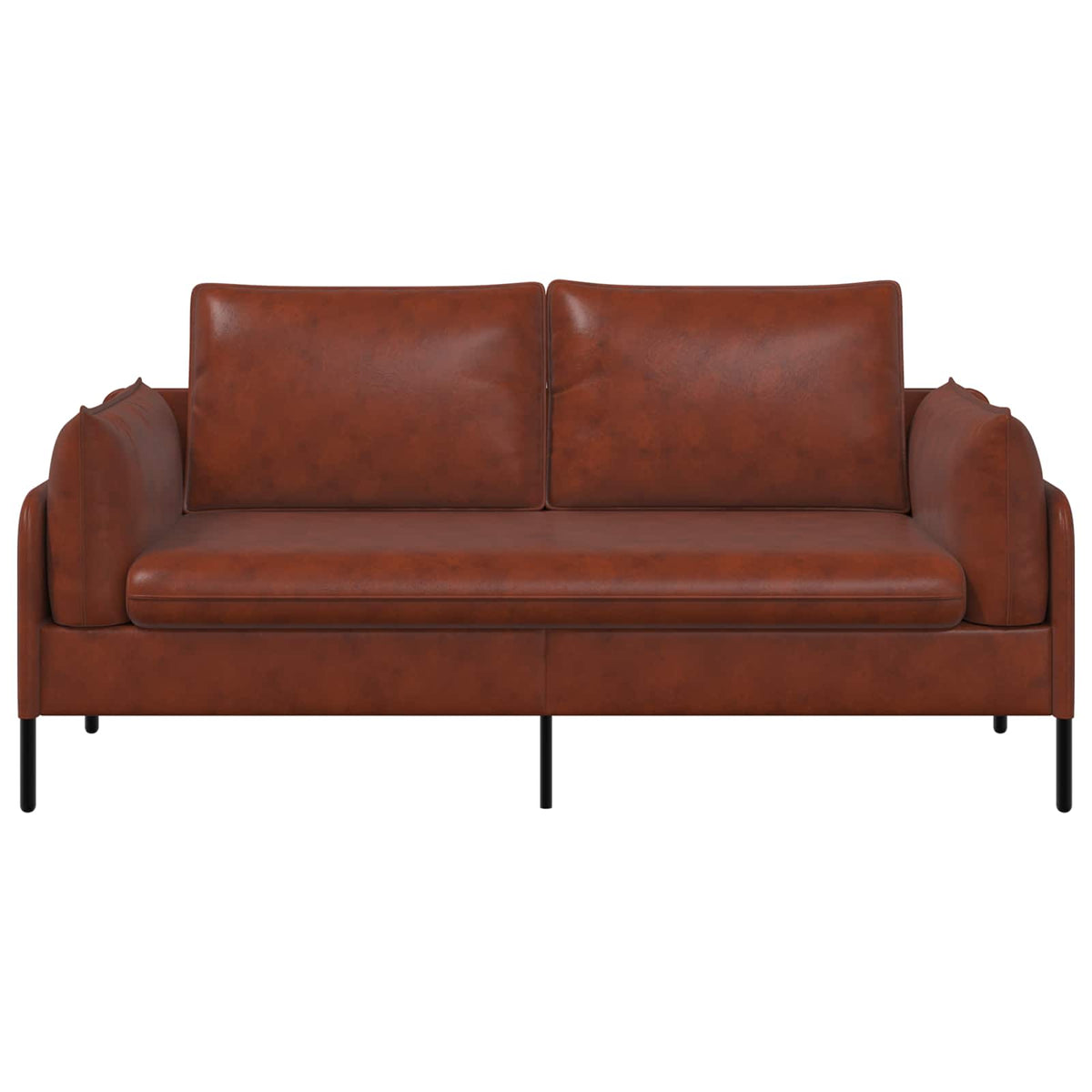vidaXL Sofa dwuosobowa Błyszczący Brąz 188 x 81 x 89 cm Ekoskóra