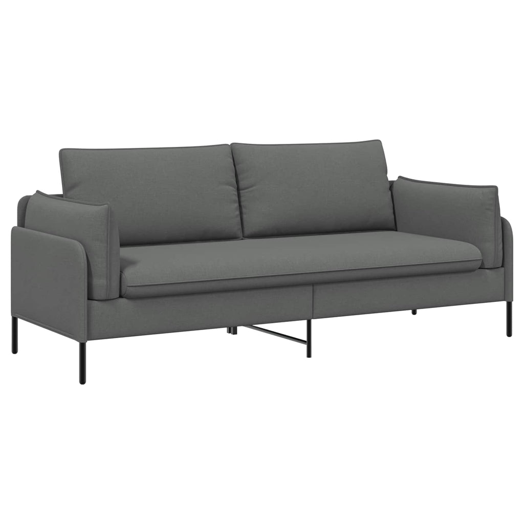 vidaXL Sofa 3-osobowa ciemnoszary 222 x 81 x 89 cm tkanina