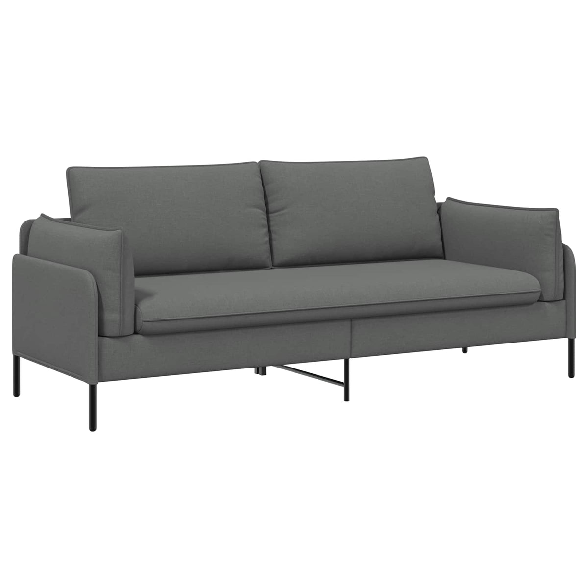 vidaXL Sofa 3-osobowa ciemnoszary 222 x 81 x 89 cm tkanina