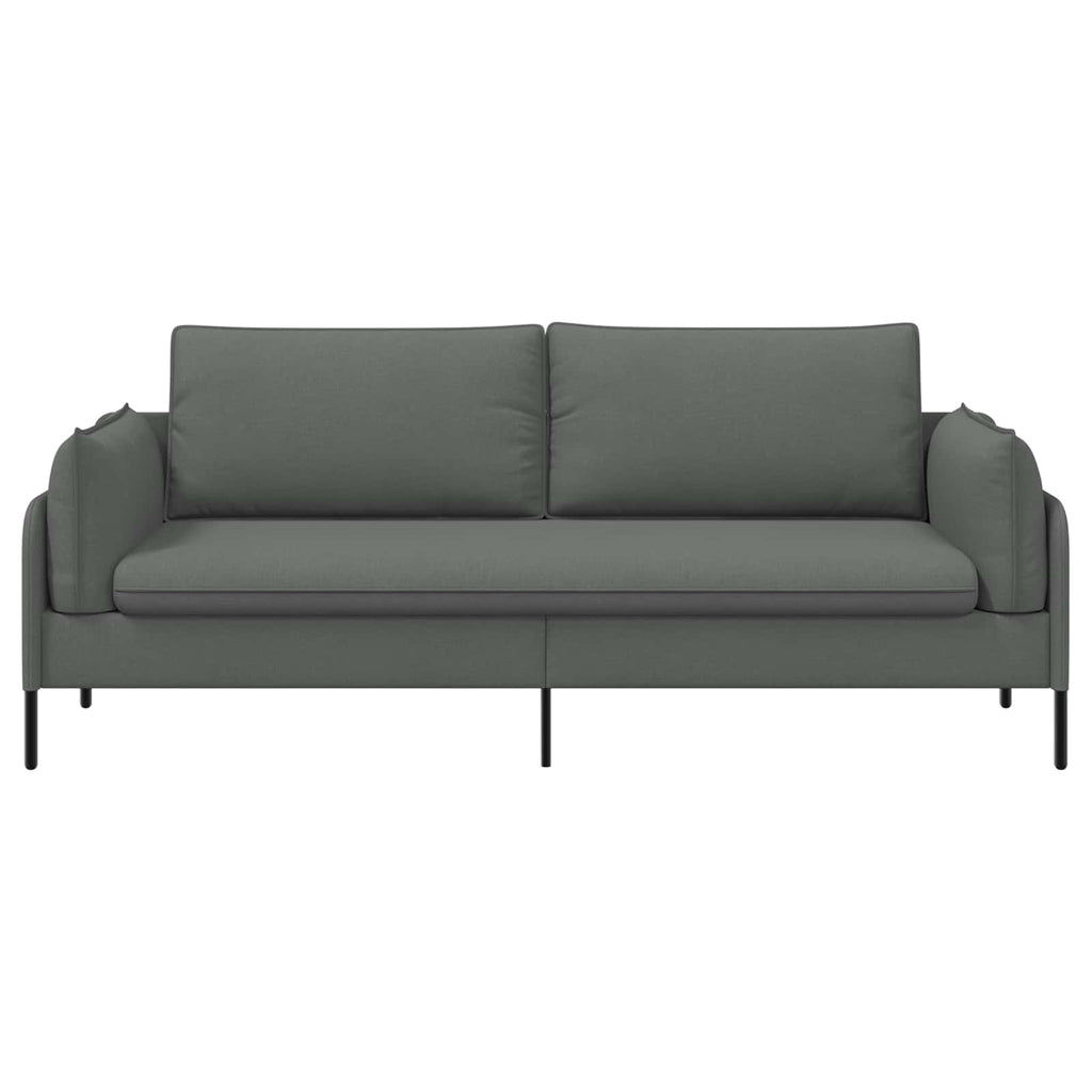 vidaXL Sofa 3-osobowa ciemnoszary 222 x 81 x 89 cm tkanina