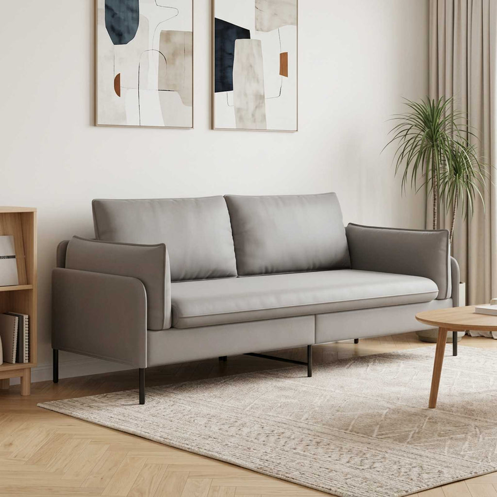 vidaXL Sofa 3-osobowa jasnoszary 222 x 81 x 89 cm Welur