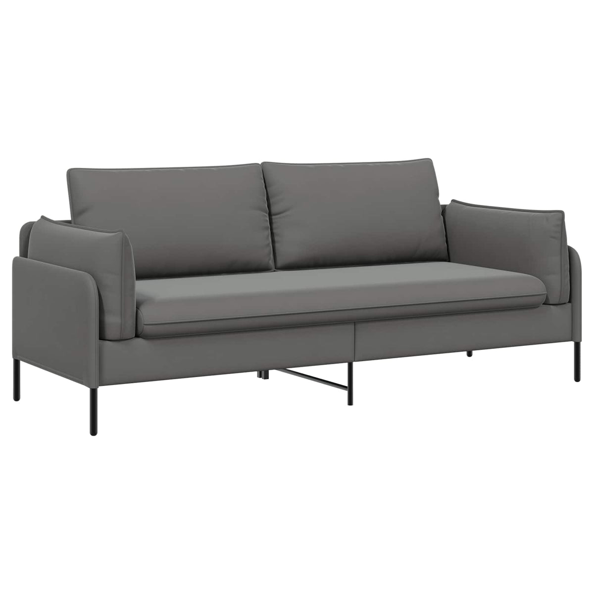 vidaXL Sofa 3-osobowa 3-osobowy ciemnoszary 222 x 81 x 89 cm Welur