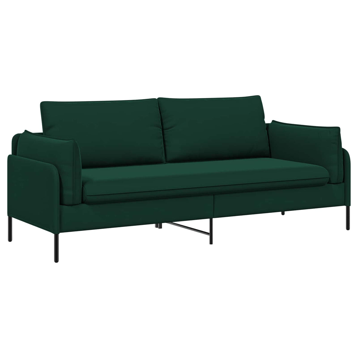 vidaXL Sofa 3-osobowa Ciemnozielony 222 x 81 x 89 cm Welur