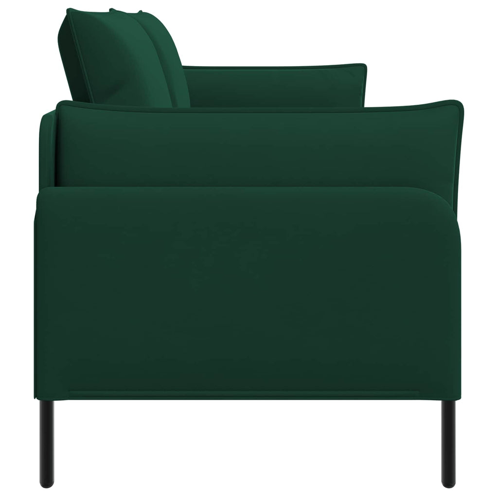 vidaXL Sofa 3-osobowa Ciemnozielony 222 x 81 x 89 cm Welur