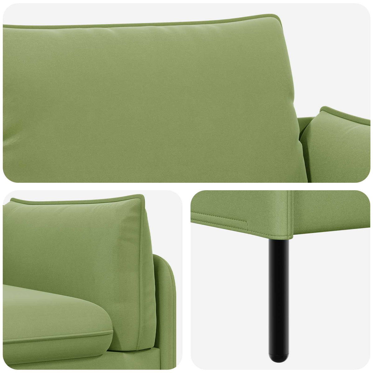 vidaXL Sofa 3-osobowa 3-osobowy Jasnozielony 222 x 81 x 89 cm Welur