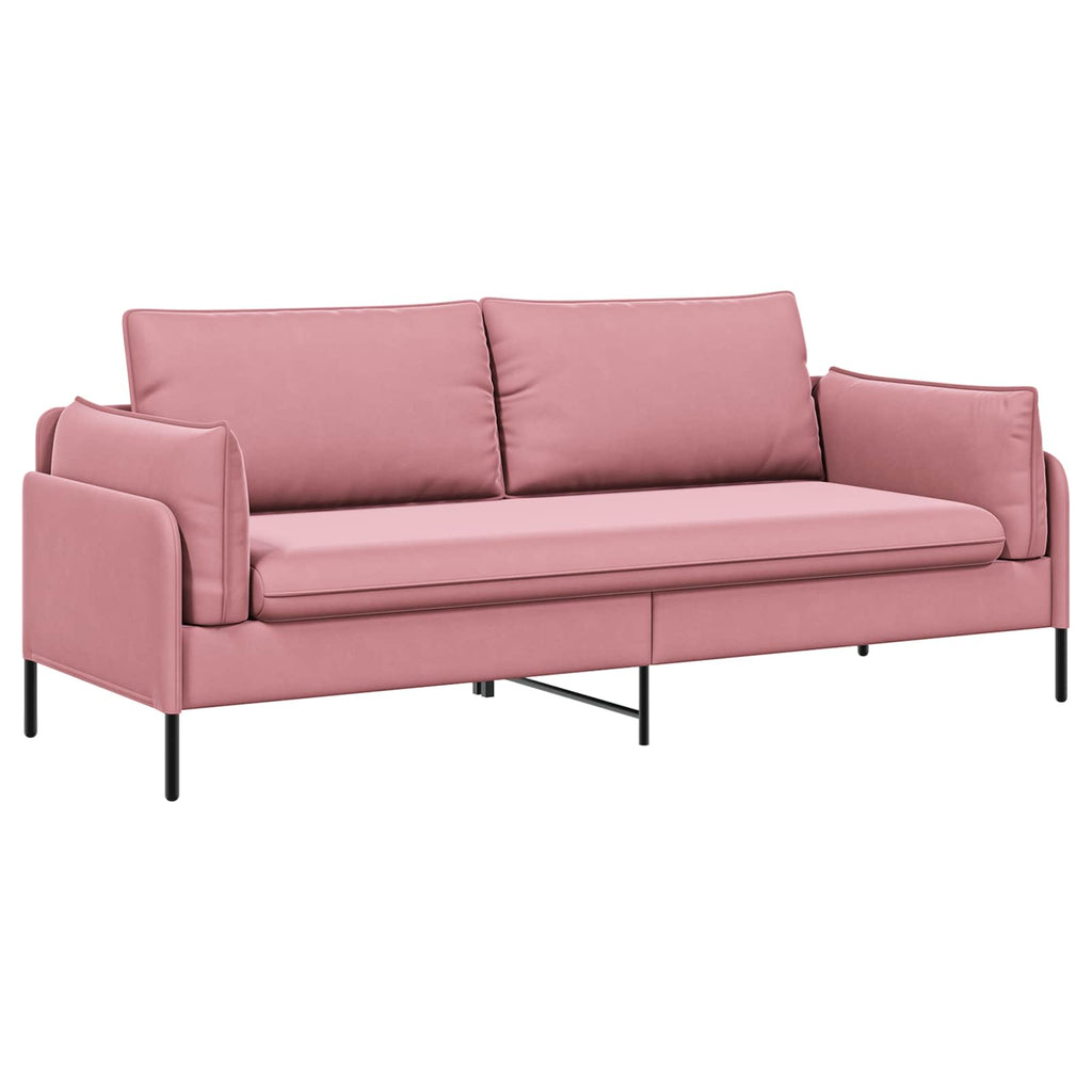vidaXL Sofa 3-osobowa różowy 222 x 81 x 89 cm Welur