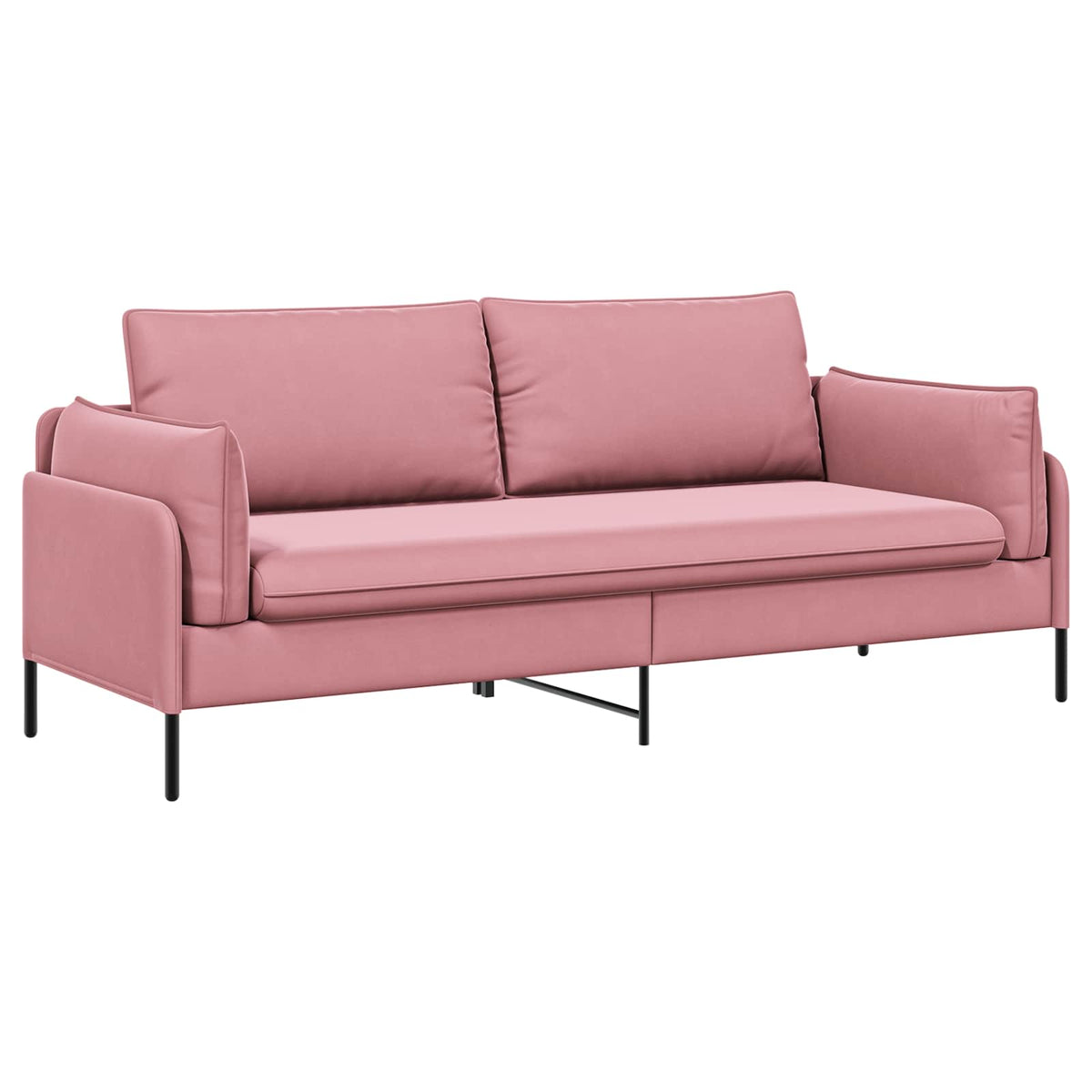 vidaXL Sofa 3-osobowa różowy 222 x 81 x 89 cm Welur