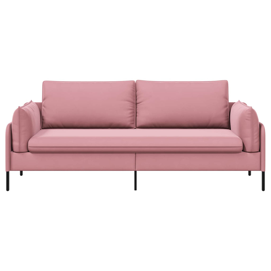 vidaXL Sofa 3-osobowa różowy 222 x 81 x 89 cm Welur
