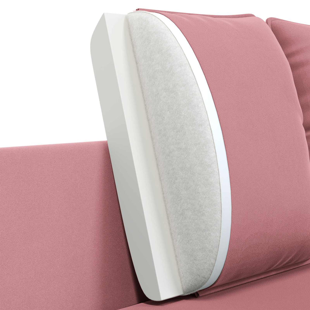 vidaXL Sofa 3-osobowa różowy 222 x 81 x 89 cm Welur