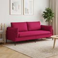 vidaXL Sofa 3-osobowa 3-osobowy Czerwone wino 222 x 81 x 89 cm Welur