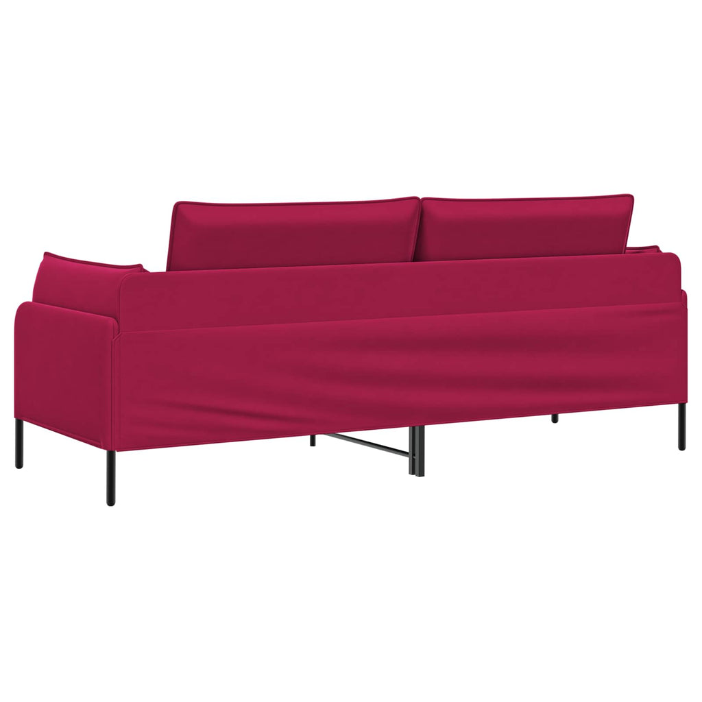 vidaXL Sofa 3-osobowa 3-osobowy Czerwone wino 222 x 81 x 89 cm Welur