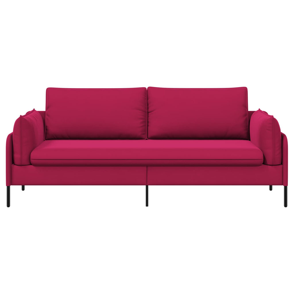 vidaXL Sofa 3-osobowa 3-osobowy Czerwone wino 222 x 81 x 89 cm Welur