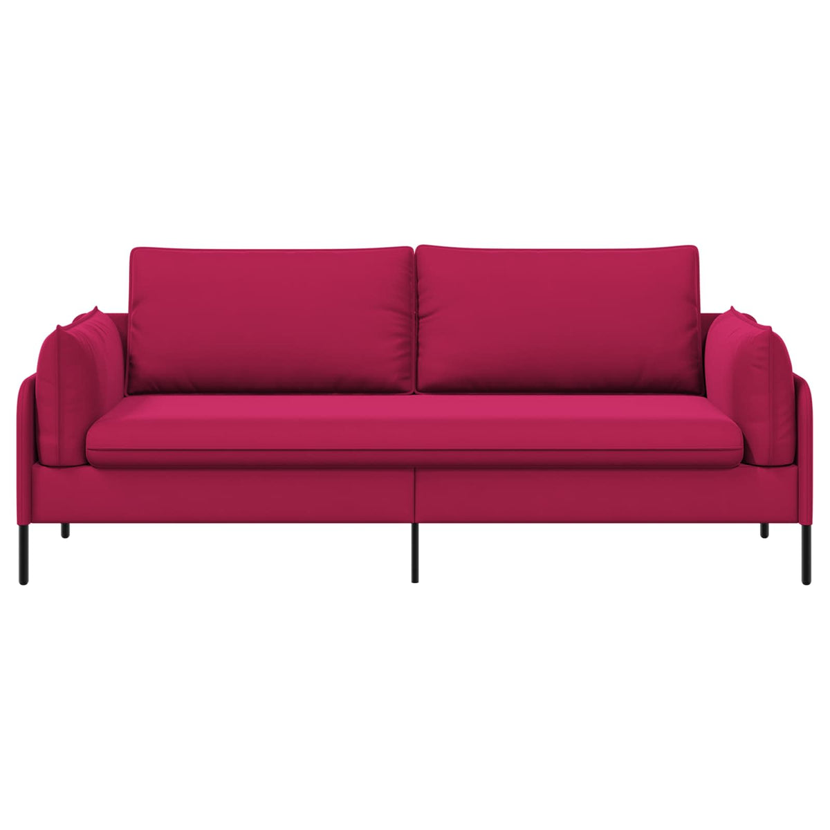 vidaXL Sofa 3-osobowa 3-osobowy Czerwone wino 222 x 81 x 89 cm Welur