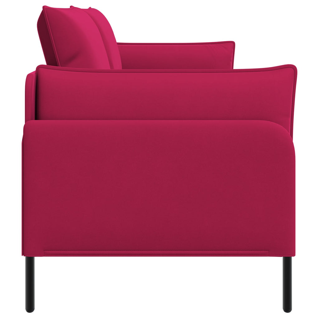 vidaXL Sofa 3-osobowa 3-osobowy Czerwone wino 222 x 81 x 89 cm Welur