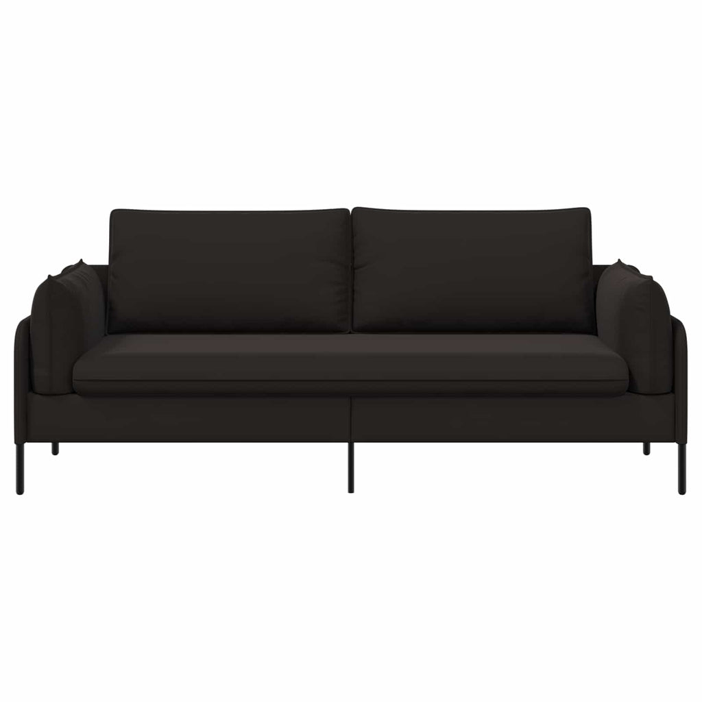 vidaXL Sofa 3-osobowa Czarny 222 x 81 x 89 cm Welur