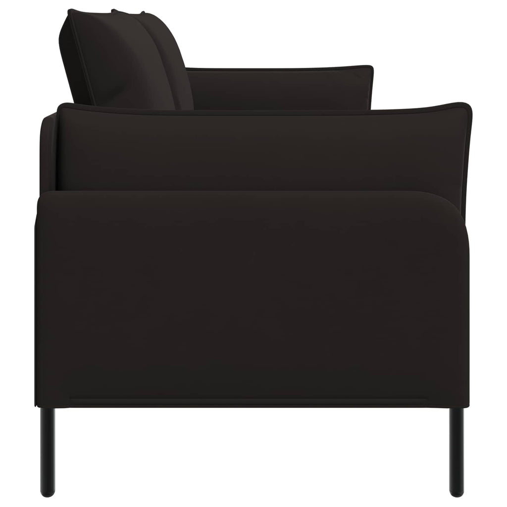 vidaXL Sofa 3-osobowa Czarny 222 x 81 x 89 cm Welur