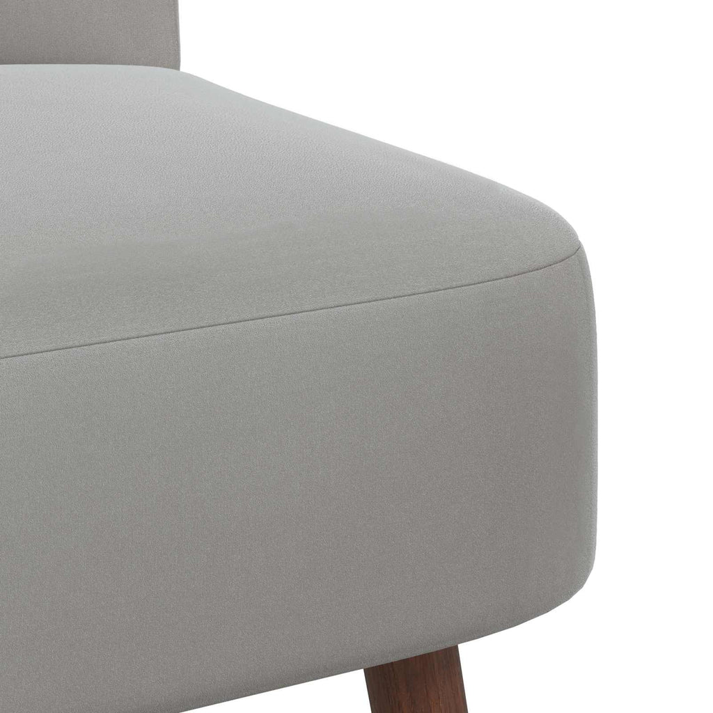 vidaXL Fotel typu slipper jasnoszary Welur