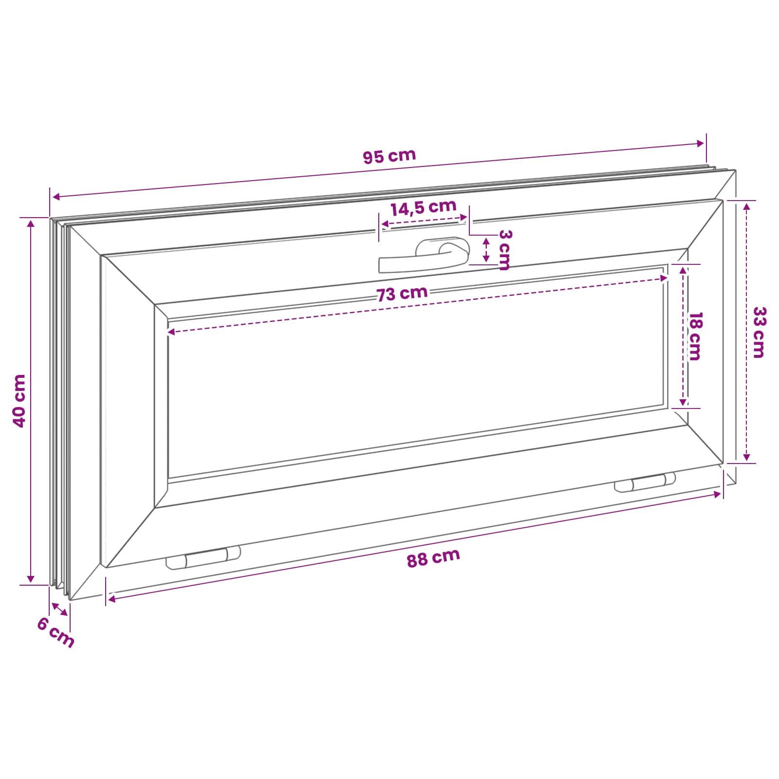 vidaXL Biała wewnętrzna kolor okna piwnicznego RISOR 95 x 40 cm