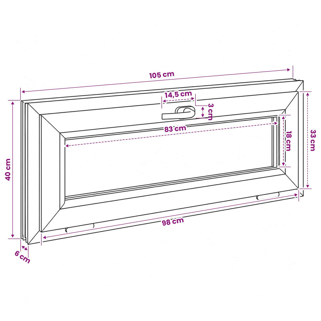 vidaXL Biała wewnętrzna kolor okna piwnicznego RISOR 105 x 40 cm