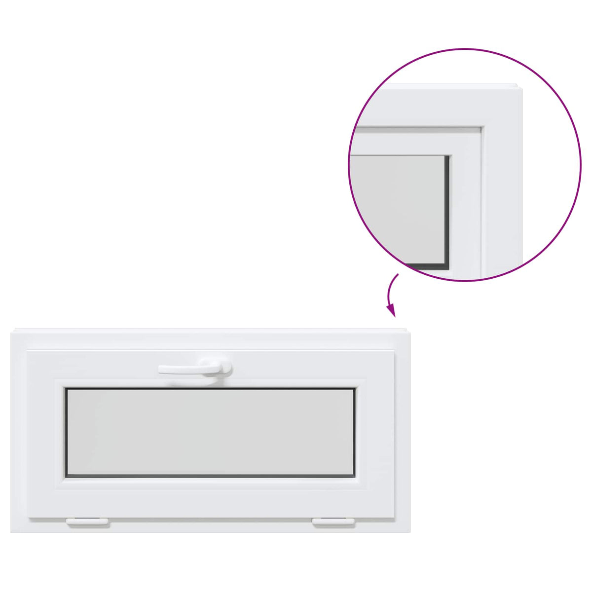 vidaXL Biała wewnętrzna kolor okna piwnicznego RISOR 75 x 45 cm