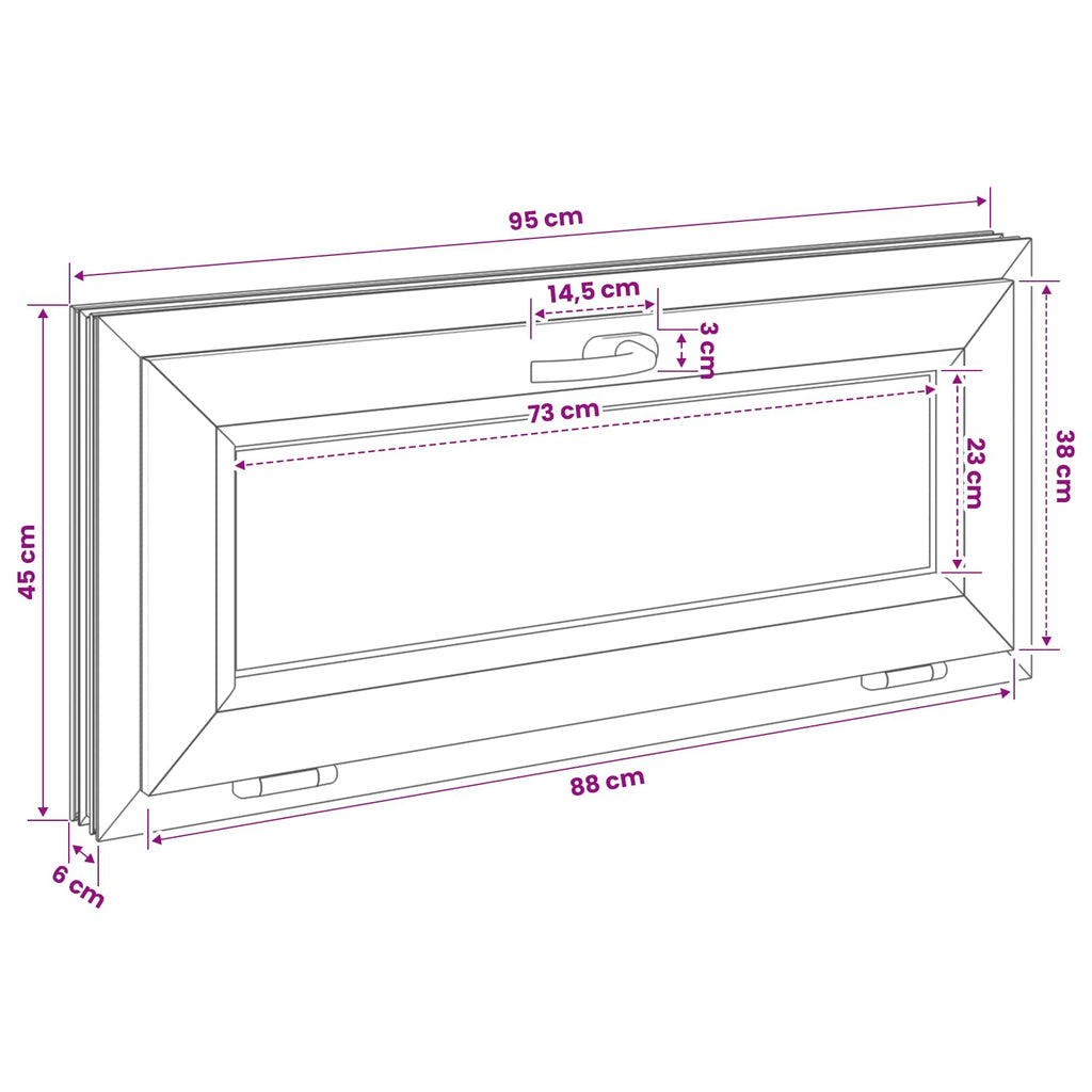 vidaXL Biała wewnętrzna kolor okna piwnicznego RISOR 95 x 45 cm