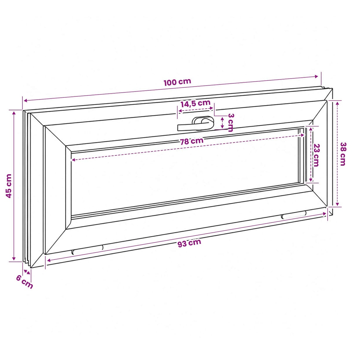 vidaXL Biała wewnętrzna kolor okna piwnicznego RISOR 100 x 45 cm