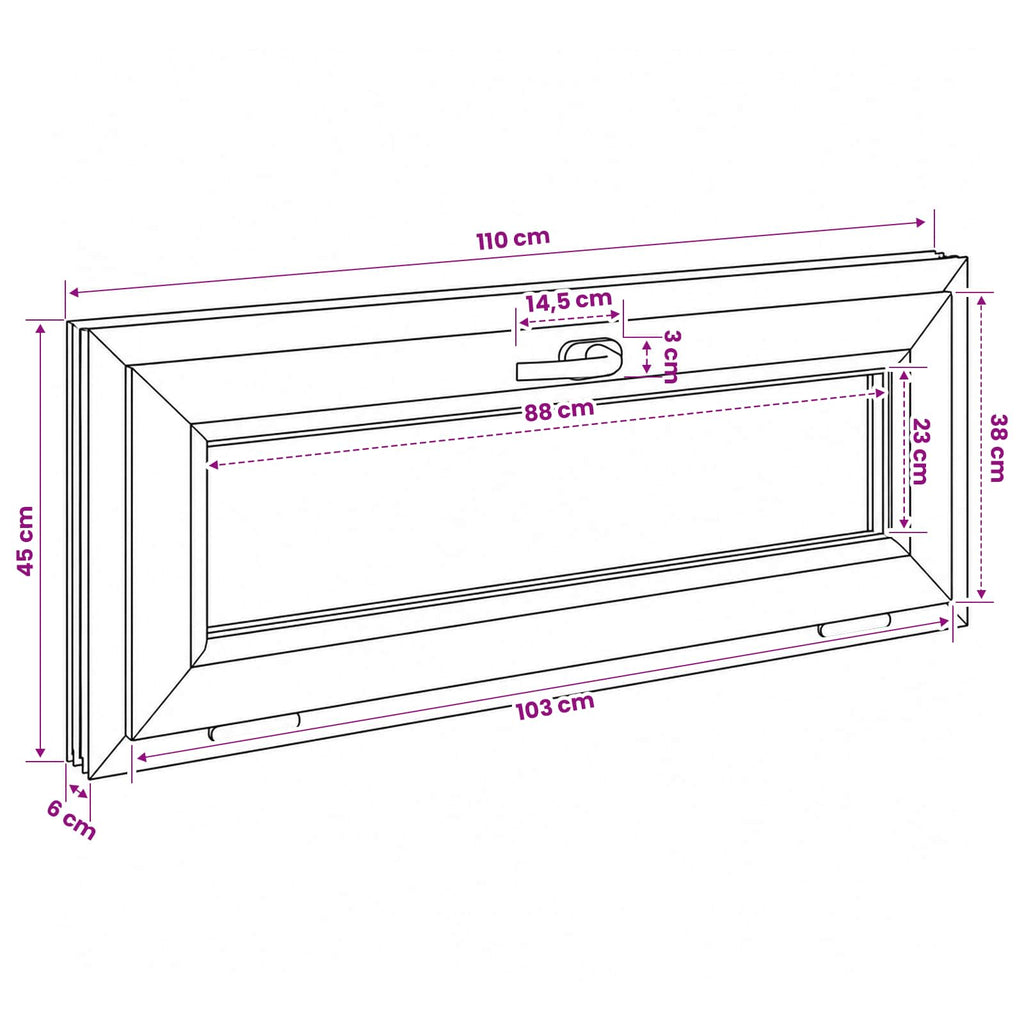 vidaXL Biała wewnętrzna kolor okna piwnicznego RISOR 110 x 45 cm