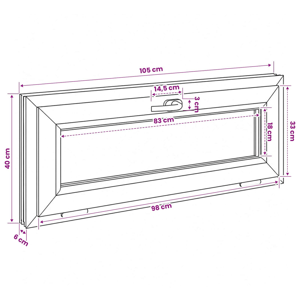 vidaXL Biała wewnętrzna kolor okna piwnicznego RISOR 105 x 40 cm