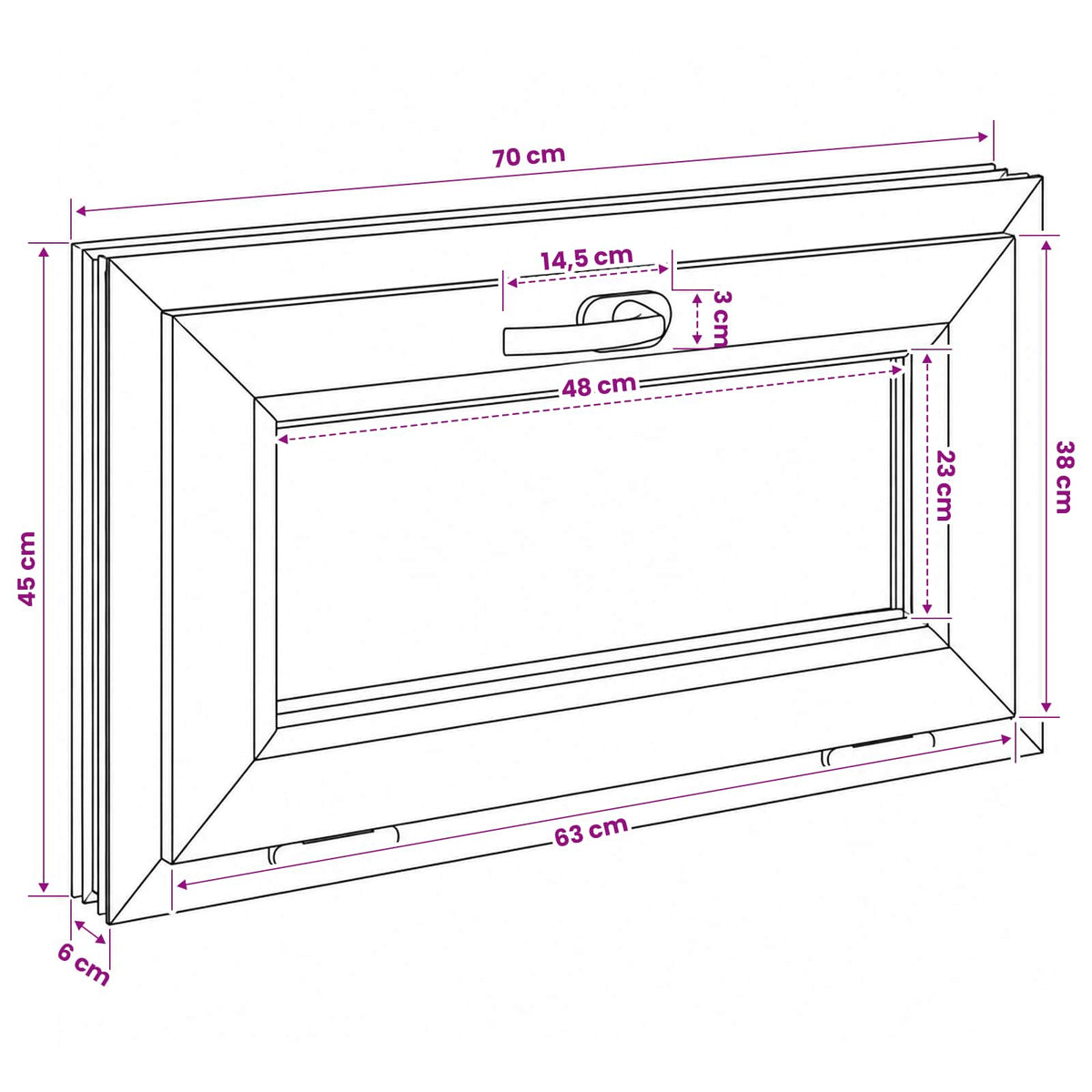 vidaXL Biała wewnętrzna kolor okna piwnicznego RISOR 70 x 45 cm