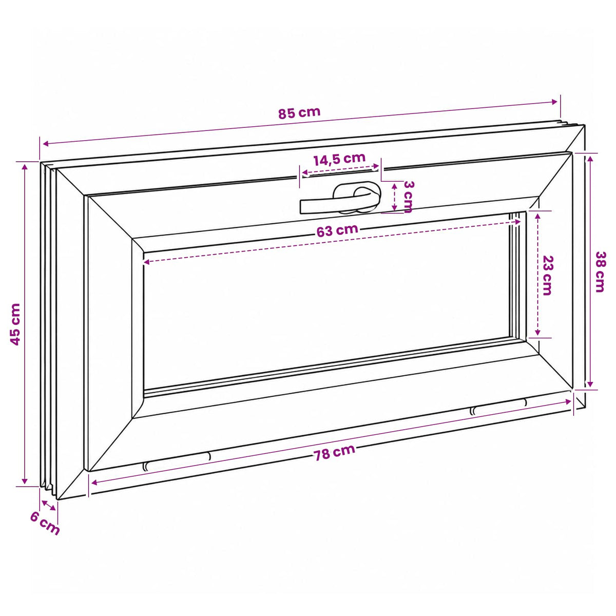 vidaXL Biała wewnętrzna kolor okna piwnicznego RISOR 85 x 45 cm