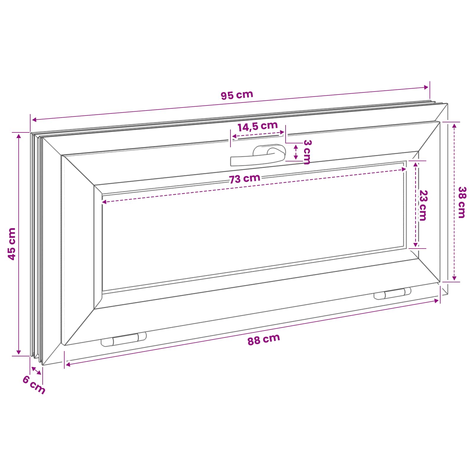 vidaXL Biała wewnętrzna kolor okna piwnicznego RISOR 95 x 45 cm