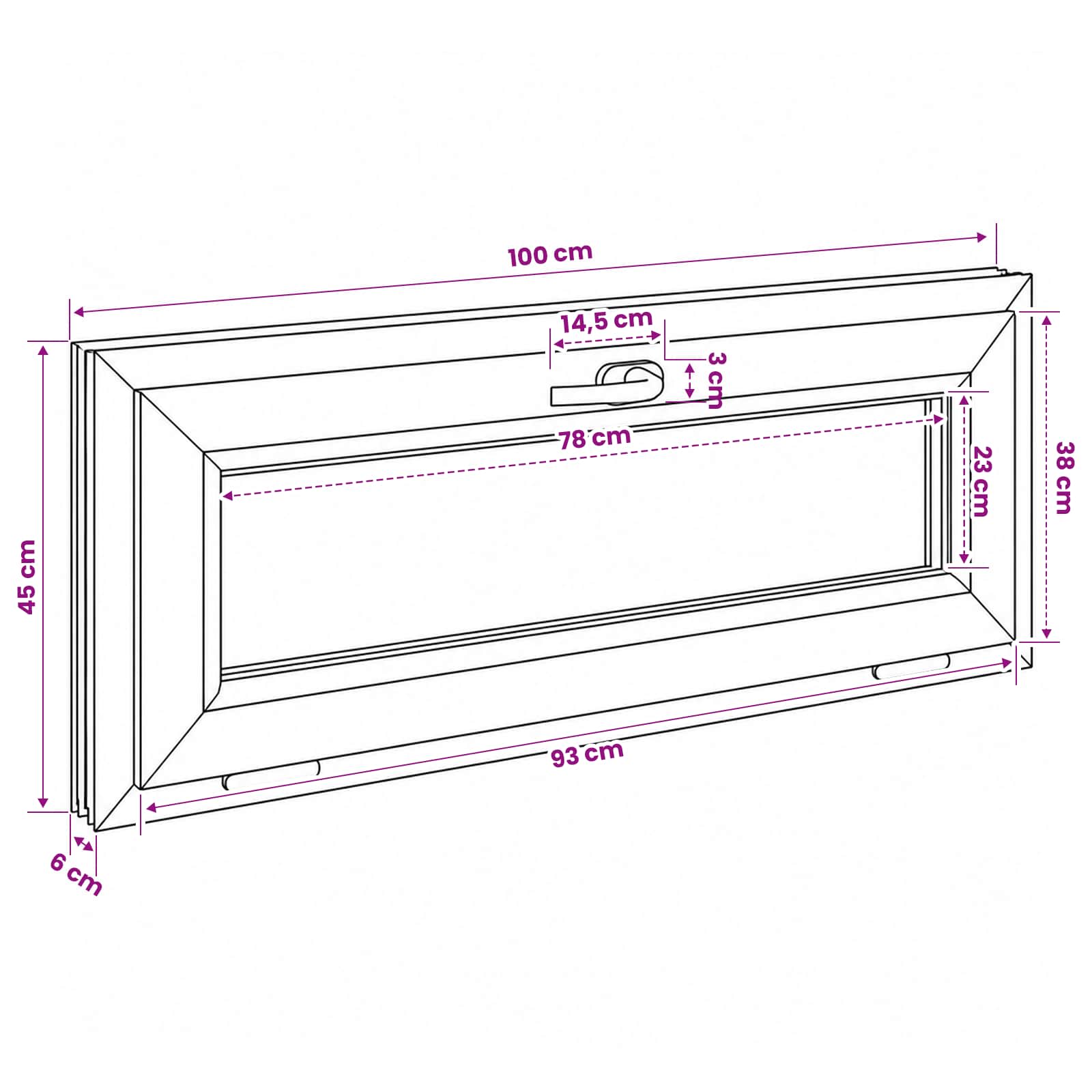 vidaXL Biała wewnętrzna kolor okna piwnicznego RISOR 100 x 45 cm