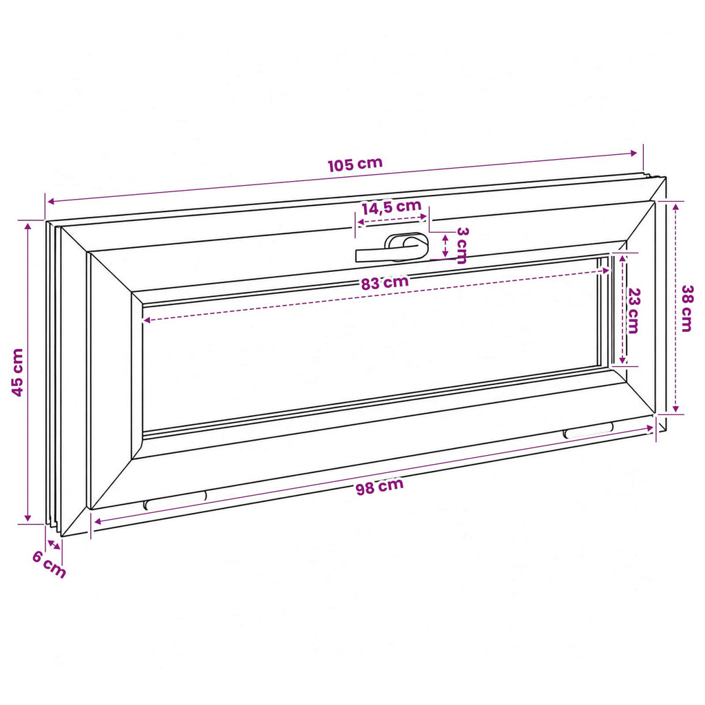 vidaXL Biała wewnętrzna kolor okna piwnicznego RISOR 105 x 45 cm