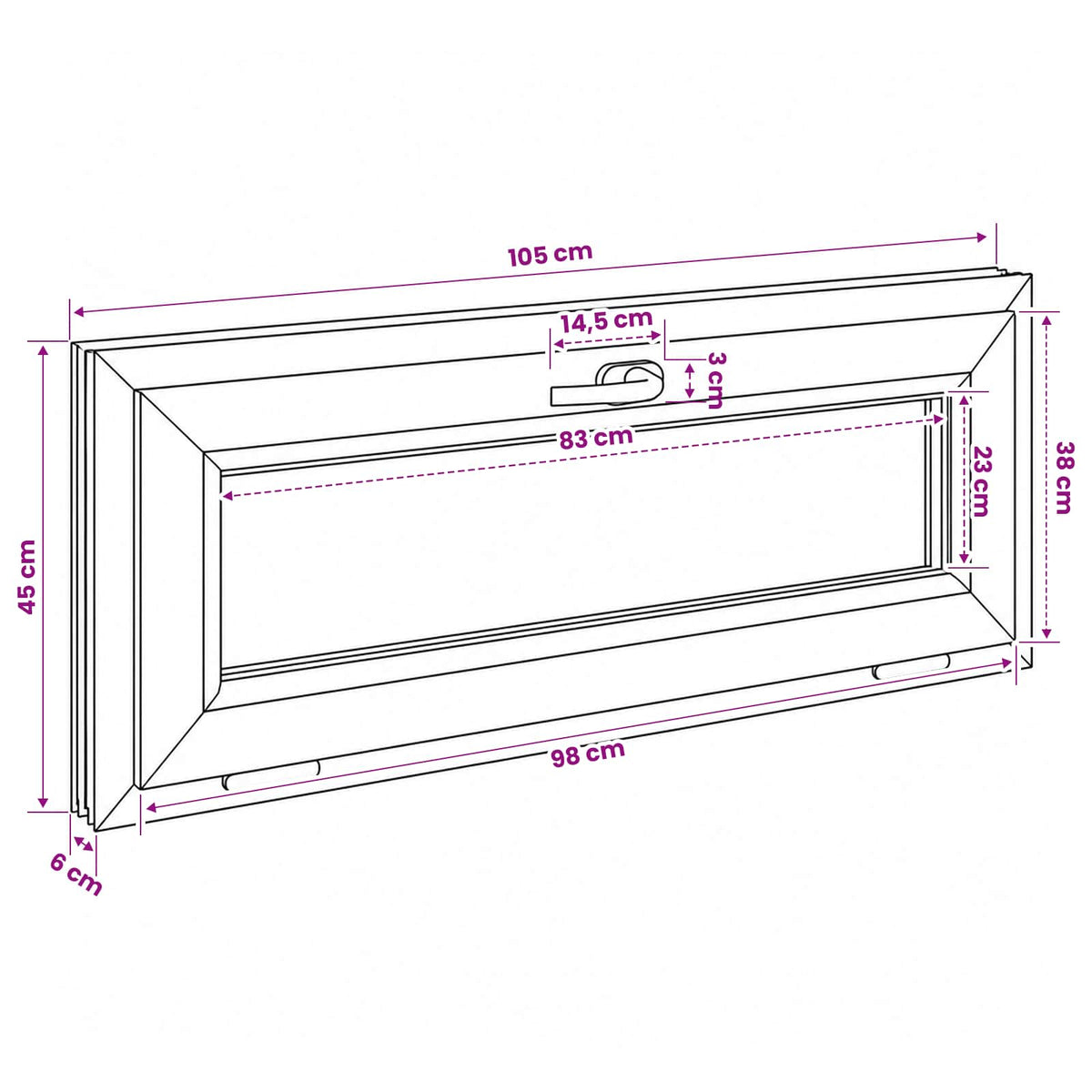 vidaXL Biała wewnętrzna kolor okna piwnicznego RISOR 105 x 45 cm