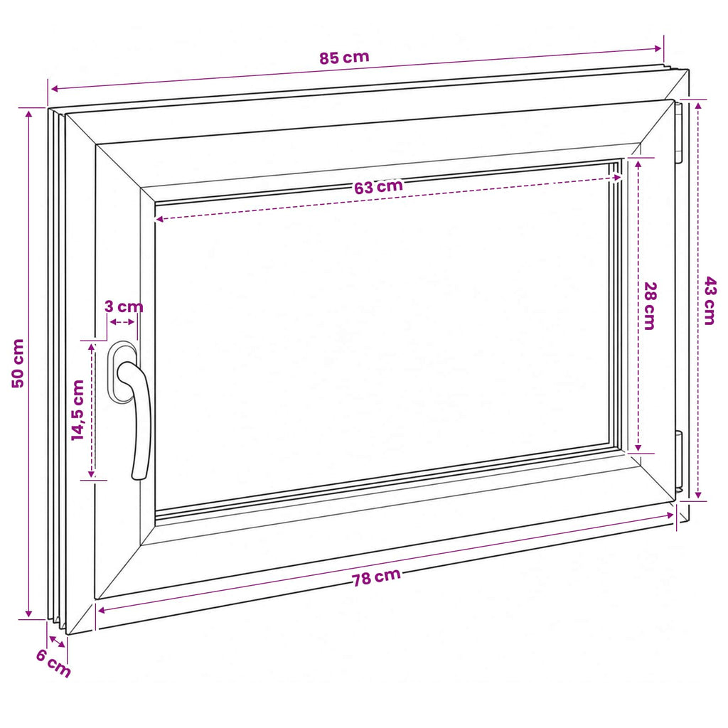 vidaXL Biała wewnętrzna kolor okna piwnicznego RISOR 85 x 50 cm