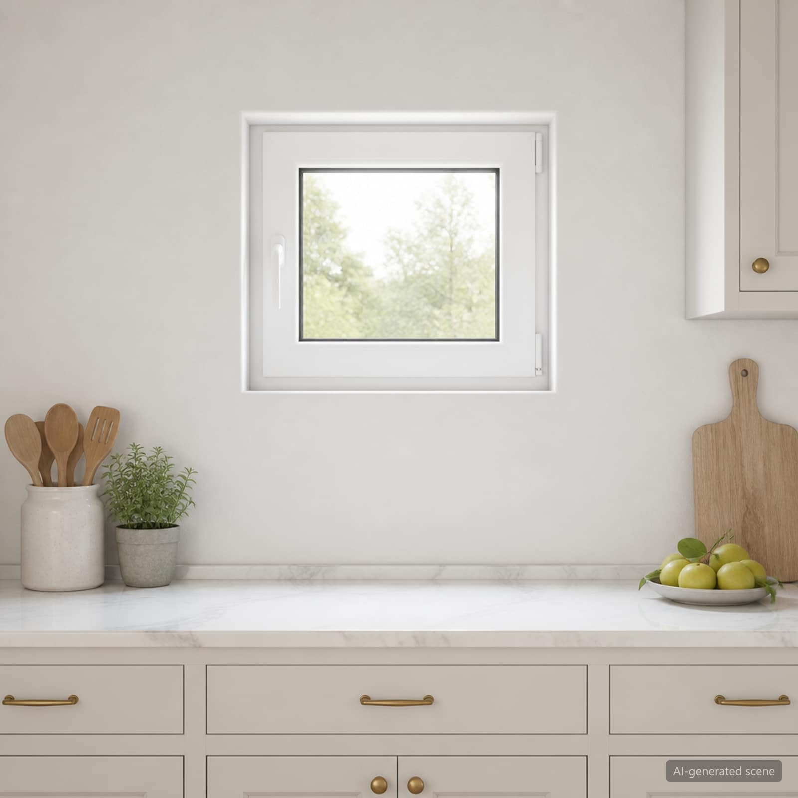 vidaXL Biała wewnętrzna kolor okna piwnicznego RISOR 60 x 55 cm
