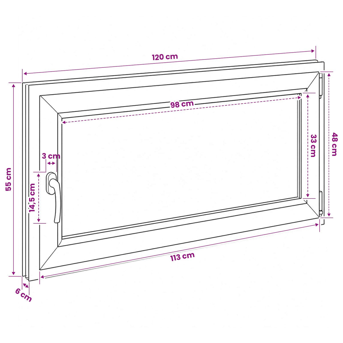 vidaXL Biała wewnętrzna kolor okna piwnicznego RISOR 120 x 55 cm